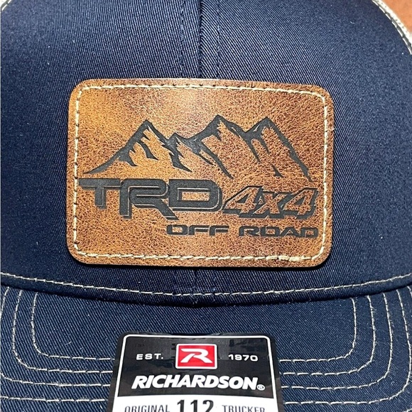 Richardson 112 Tacoma TRD Leatherette Patch Trucker Hat  Navy/Khaki - Picture 3 of 4